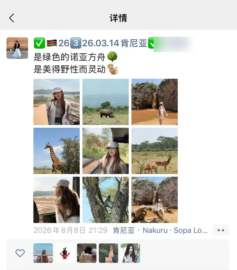 搭子肯尼亚朋友圈截图